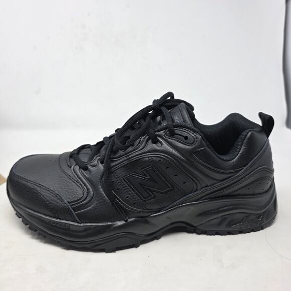 New Balance 623v3 Mens Black Slip Resistant Leather Sneakers 9 2E Wide - Picture 2 of 9
